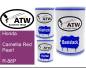Preview: Honda, Camellia Red Pearl, R-86P: 500ml Lackdose + 500ml Klarlack + 250ml Härter - Set, von ATW Autoteile West.